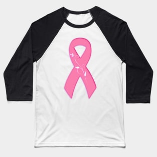 Breast Cancer Awareness Ribbon With Flower Baseball T-Shirt